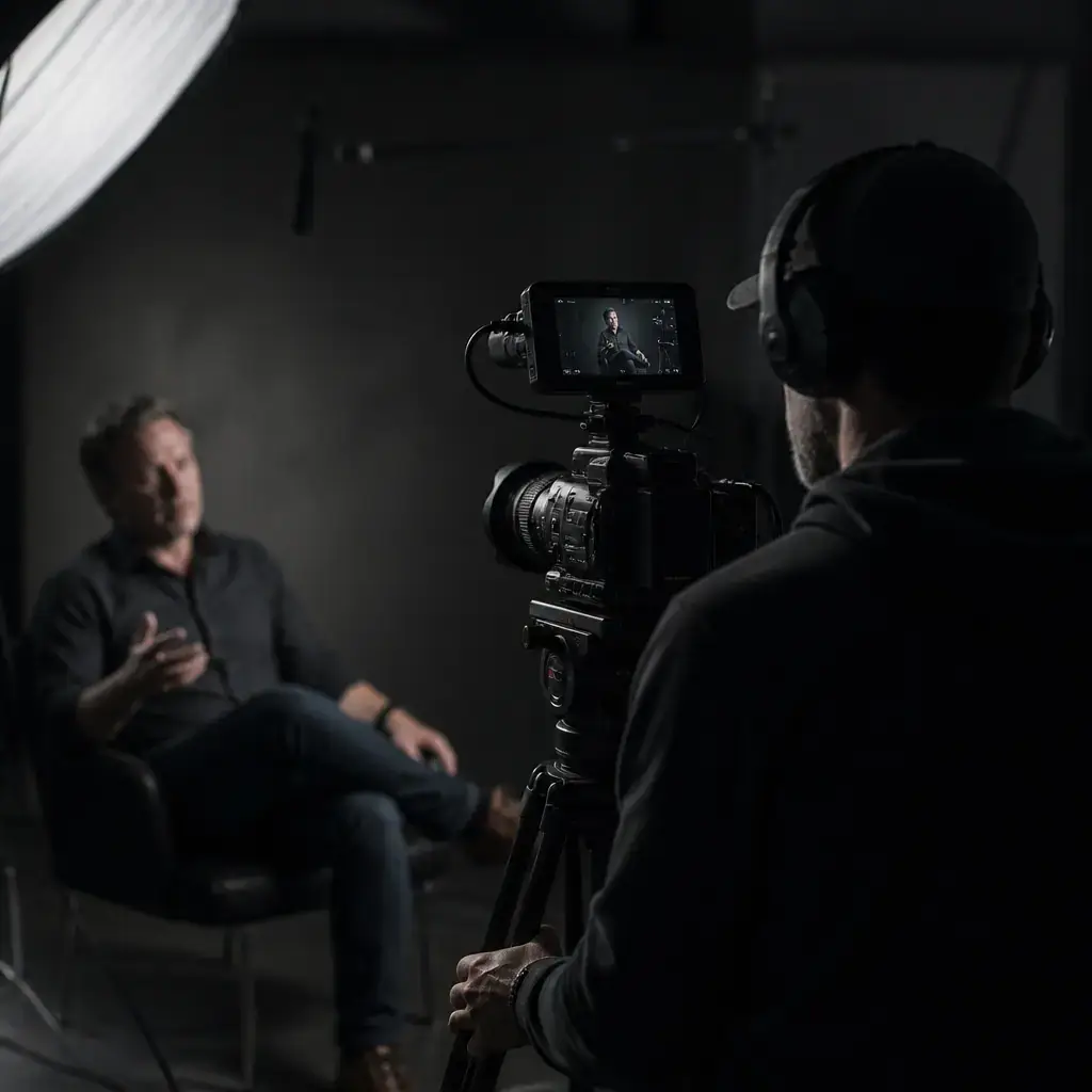 Interview filming in studio