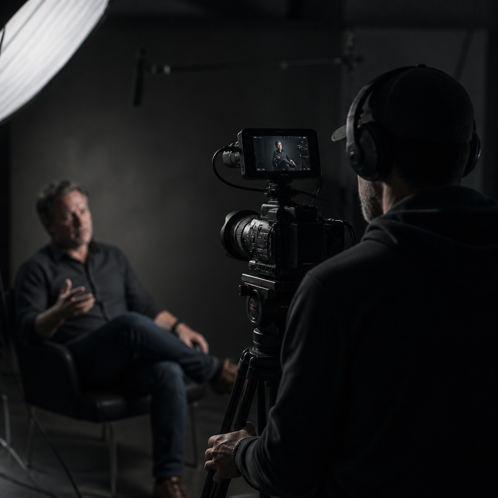 Interview filming in studio