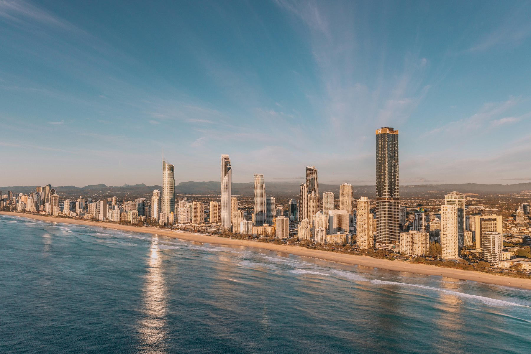 Surfers Paradise beach and skyline